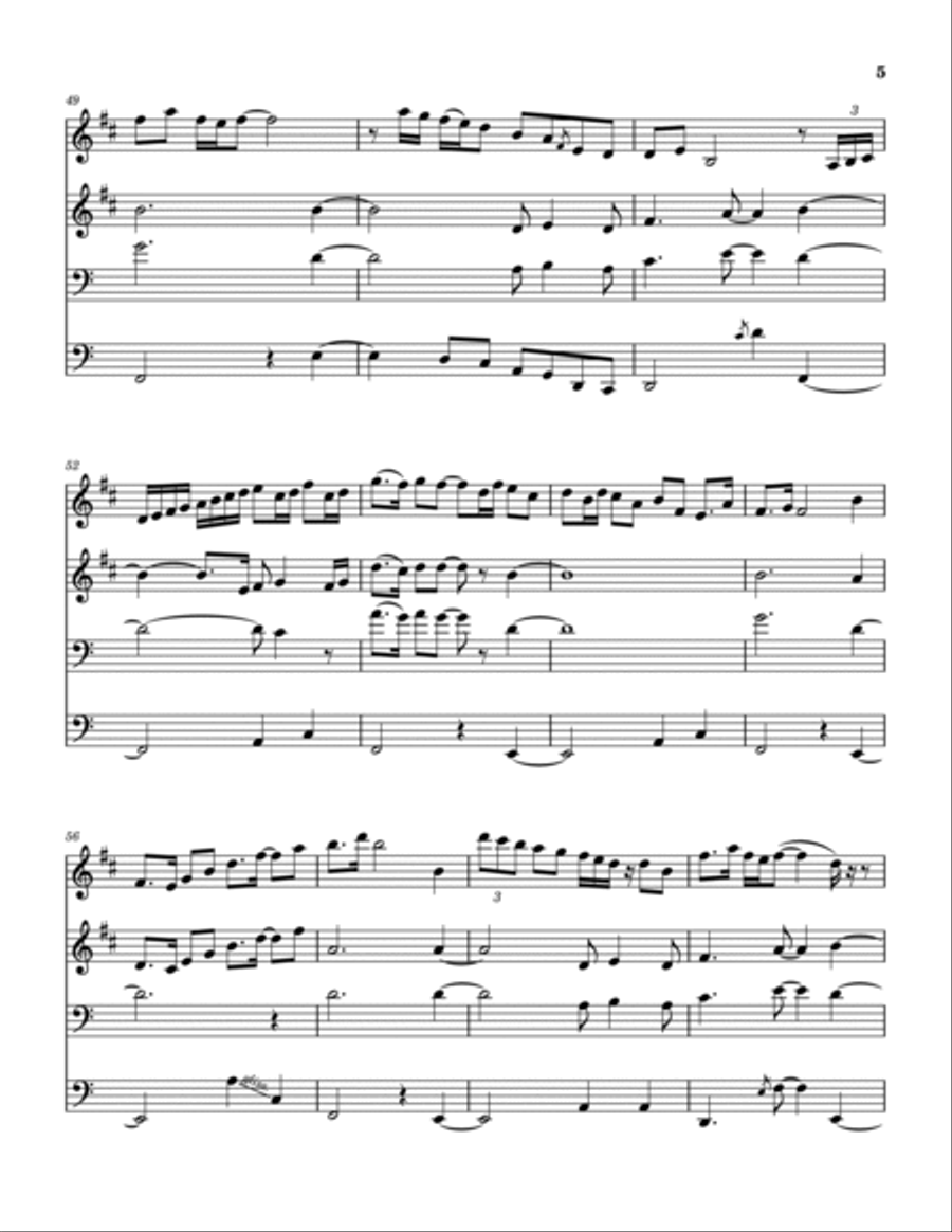 Never Gonna Be Alone Brass Quartet scores gallery preview page 6