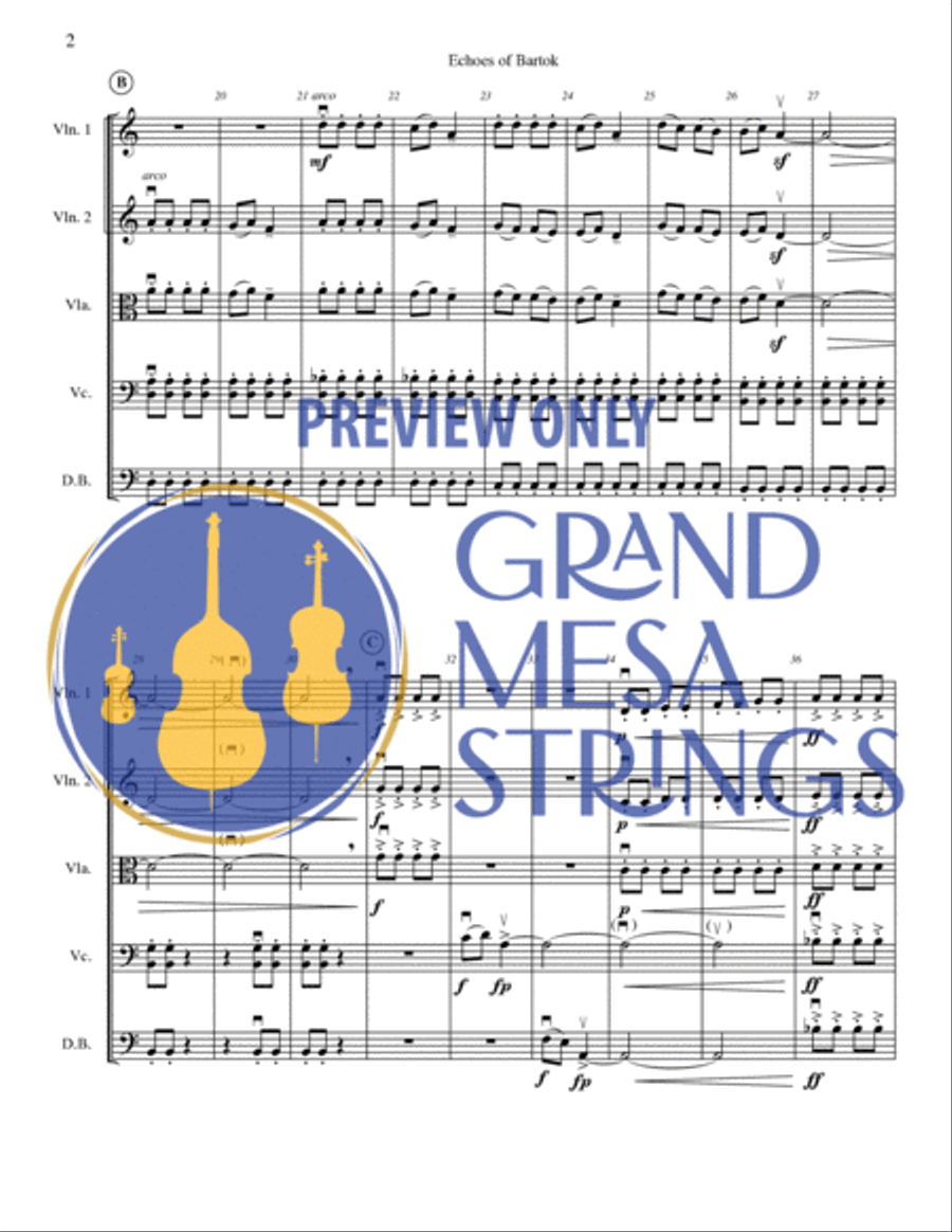 Echoes of Bartok String Orchestra scores gallery preview page 3