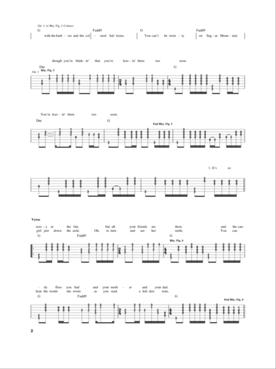 Sugar Mountain Guitar scores gallery preview page 2