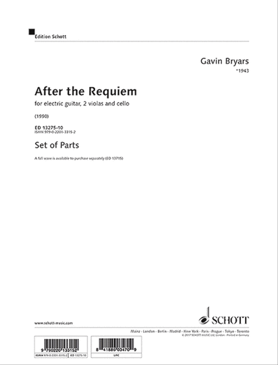 Bryars After The Requiem Set of Parts Cello scores gallery preview page 1