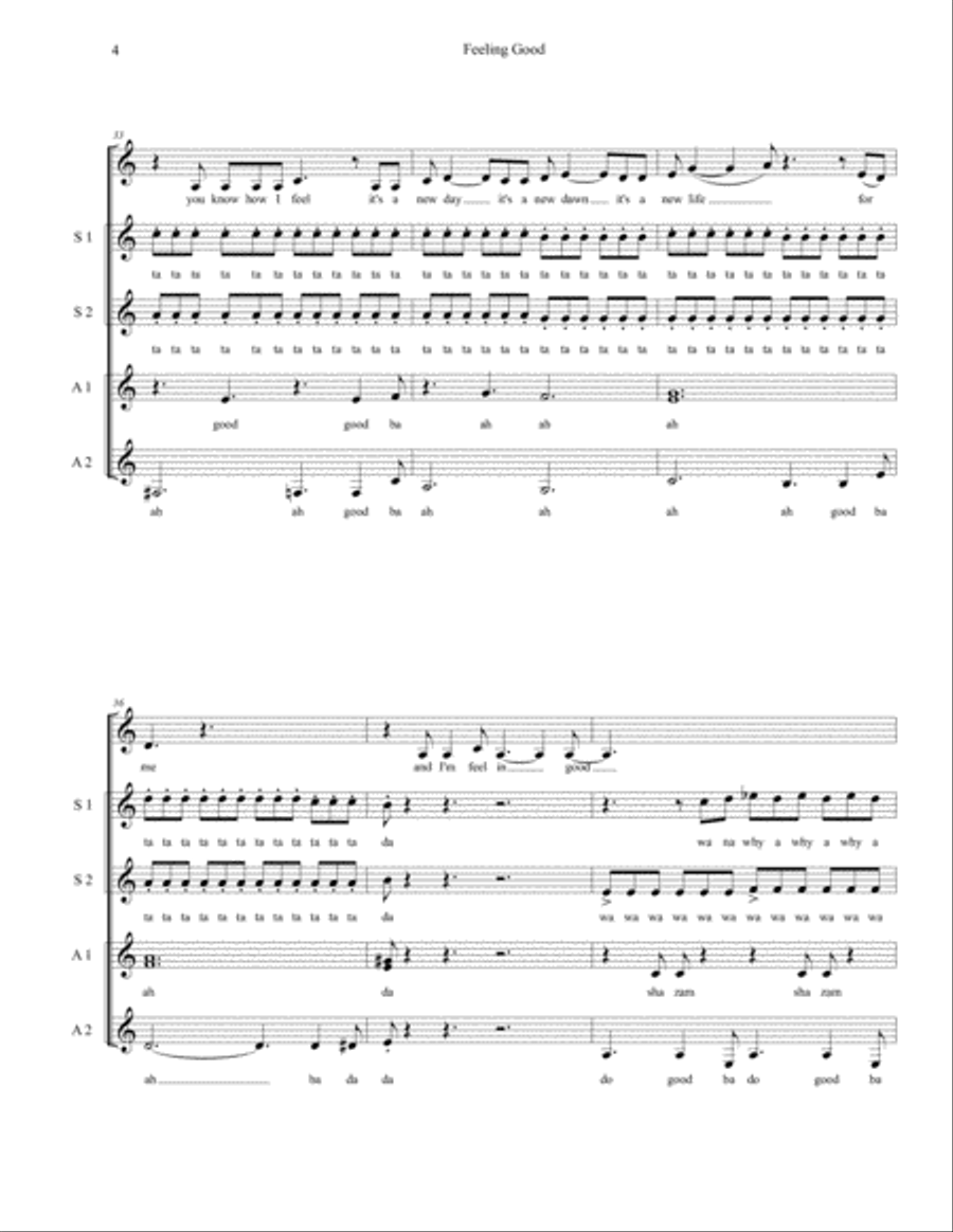 Feeling Good Feeling Good SSA scores gallery preview page 4