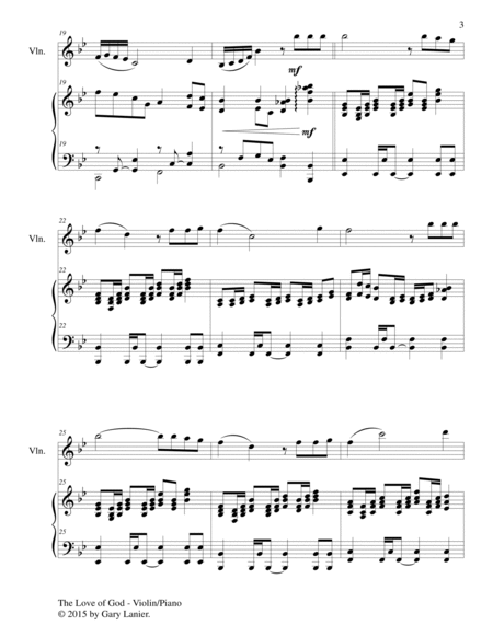 THE LOVE OF GOD (Duet – Violin and Piano/Score and Parts) image number null