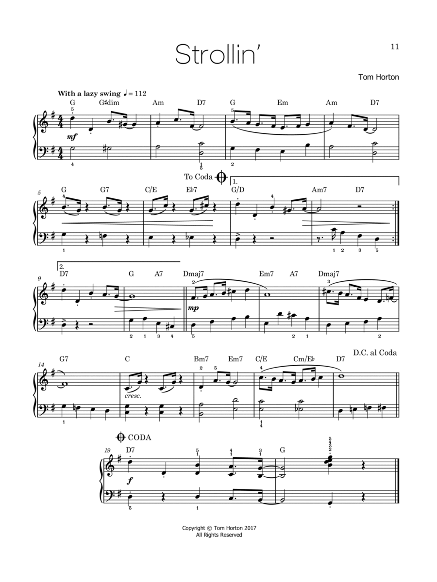 Strollin' Piano Solo scores gallery preview page 1
