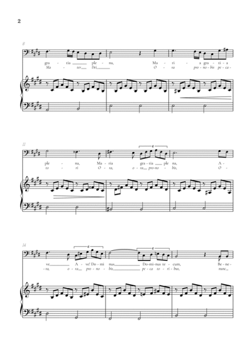 Schubert Ave Maria in E major • baritone voice sheet music with easy piano accompaniment image number null