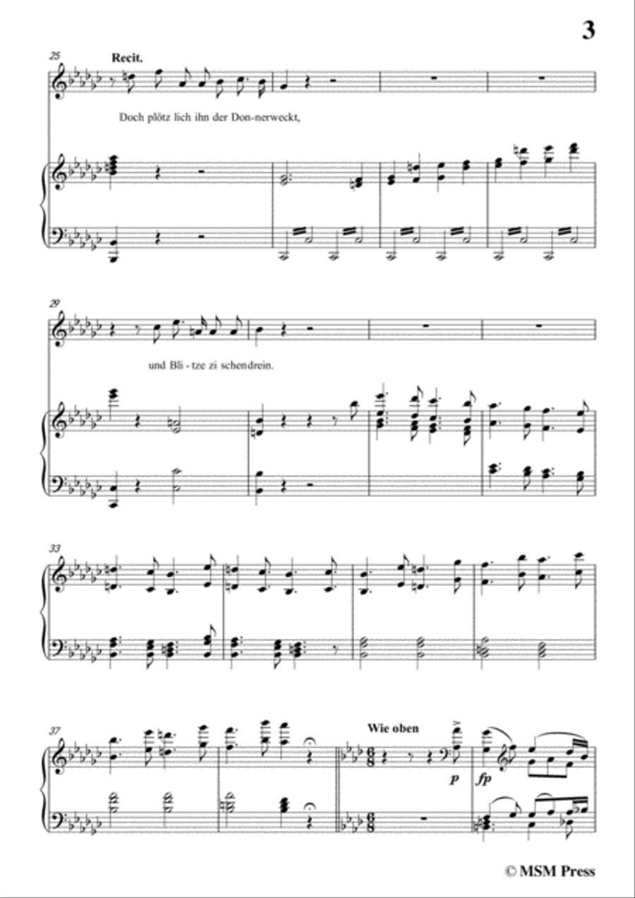 Schubert-Abendlied der Fürstin,in A flat Major,for Voice and Piano Voice Solo scores gallery preview page 5