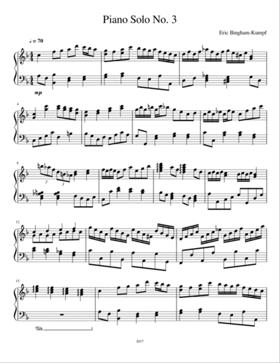 Piano Solo No. 3 Piano Solo No. 3 Piano Solo scores gallery preview page 1