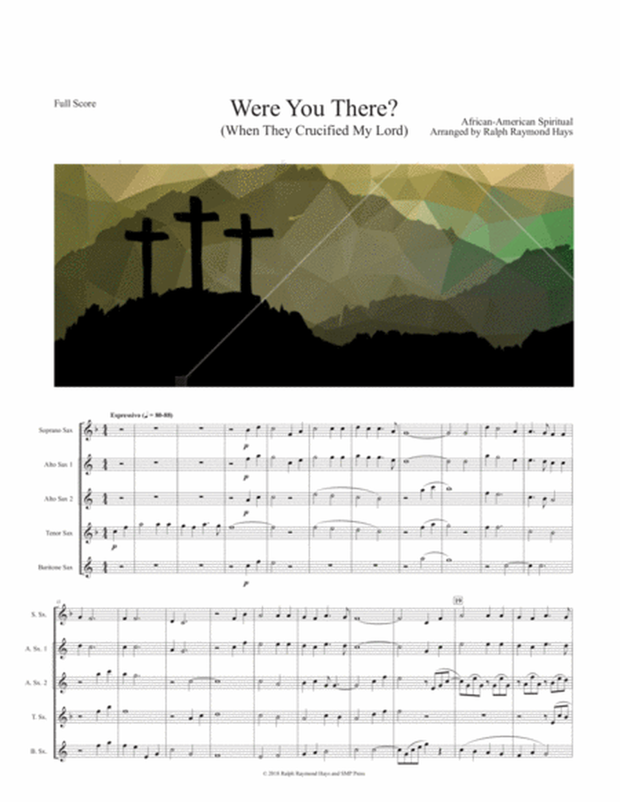 Were You There (When They Crucified My Lord) for saxophone quartet image number null