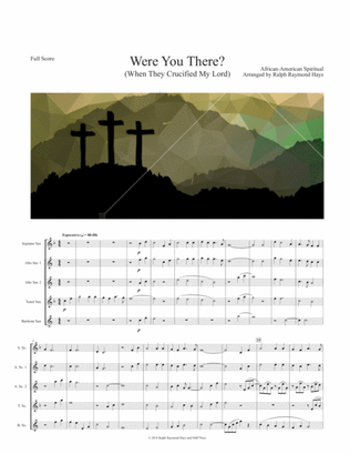 Were You There (When They Crucified My Lord) for saxophone quartet