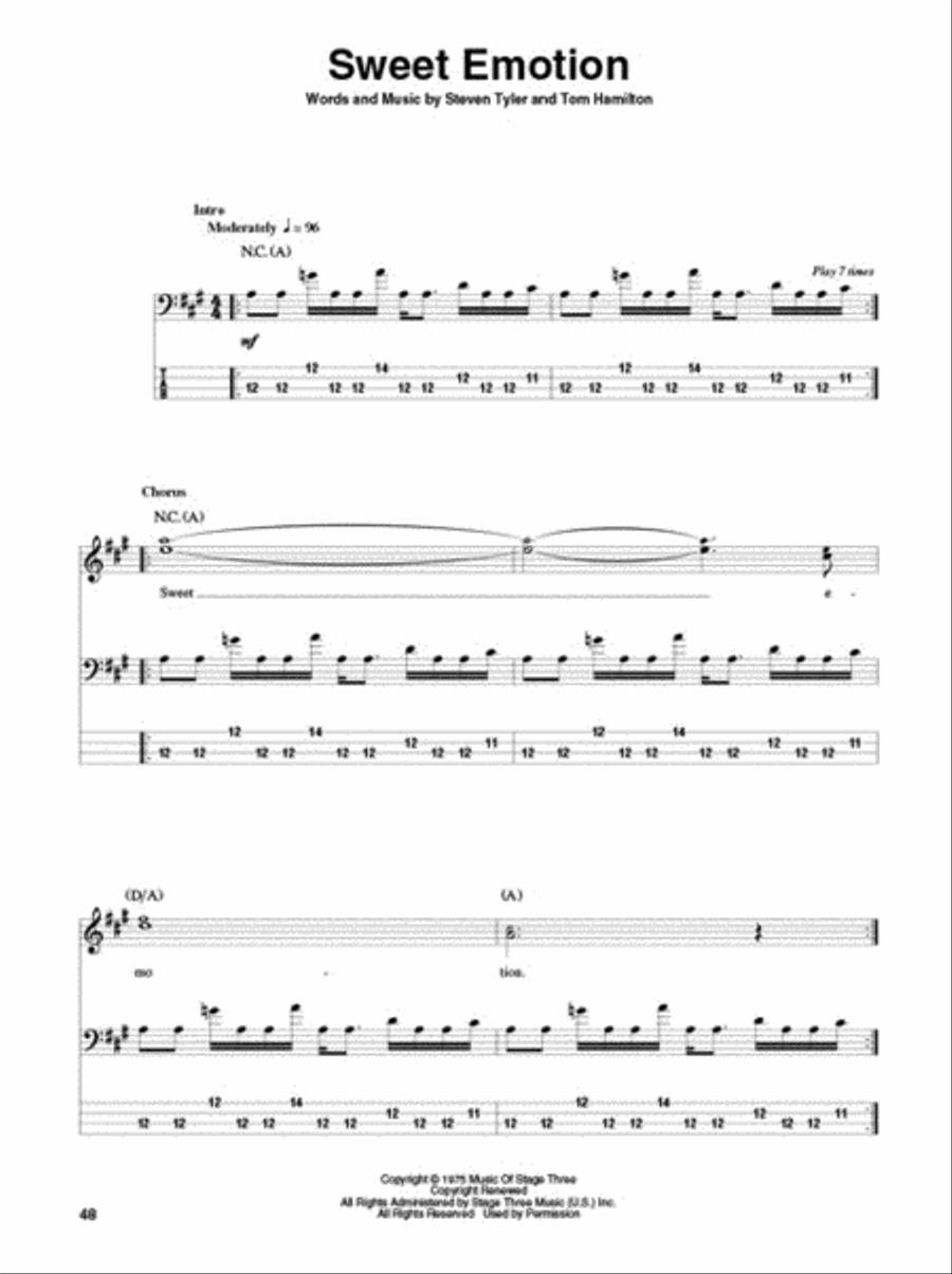 Aerosmith Aerosmith Bass Guitar Tablature scores gallery preview page 5