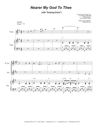 Nearer My God To Thee (with "Amazing Grace") (Duet for Bb-Trumpet and French Horn)