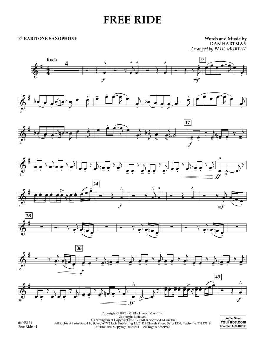 Free Ride - Eb Baritone Saxophone