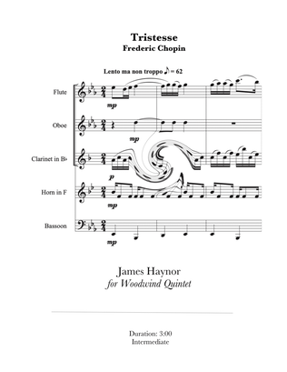 Tristesse for Woodwind Quintet