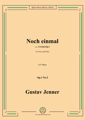 Book cover for Jenner-Noch einmal,in F Major,Op.1 No.2,from '4 Lieder,Op.1'
