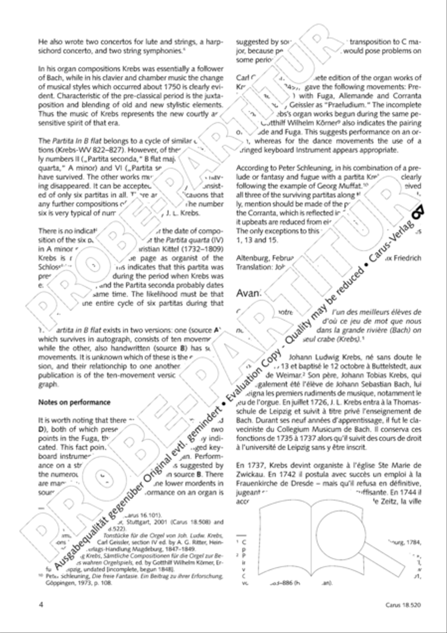 Partita in B flat Major Harpsichord scores gallery preview page 5