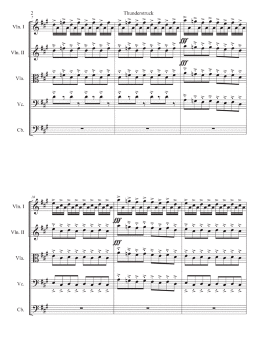 Thunderstruck String Orchestra scores gallery preview page 2