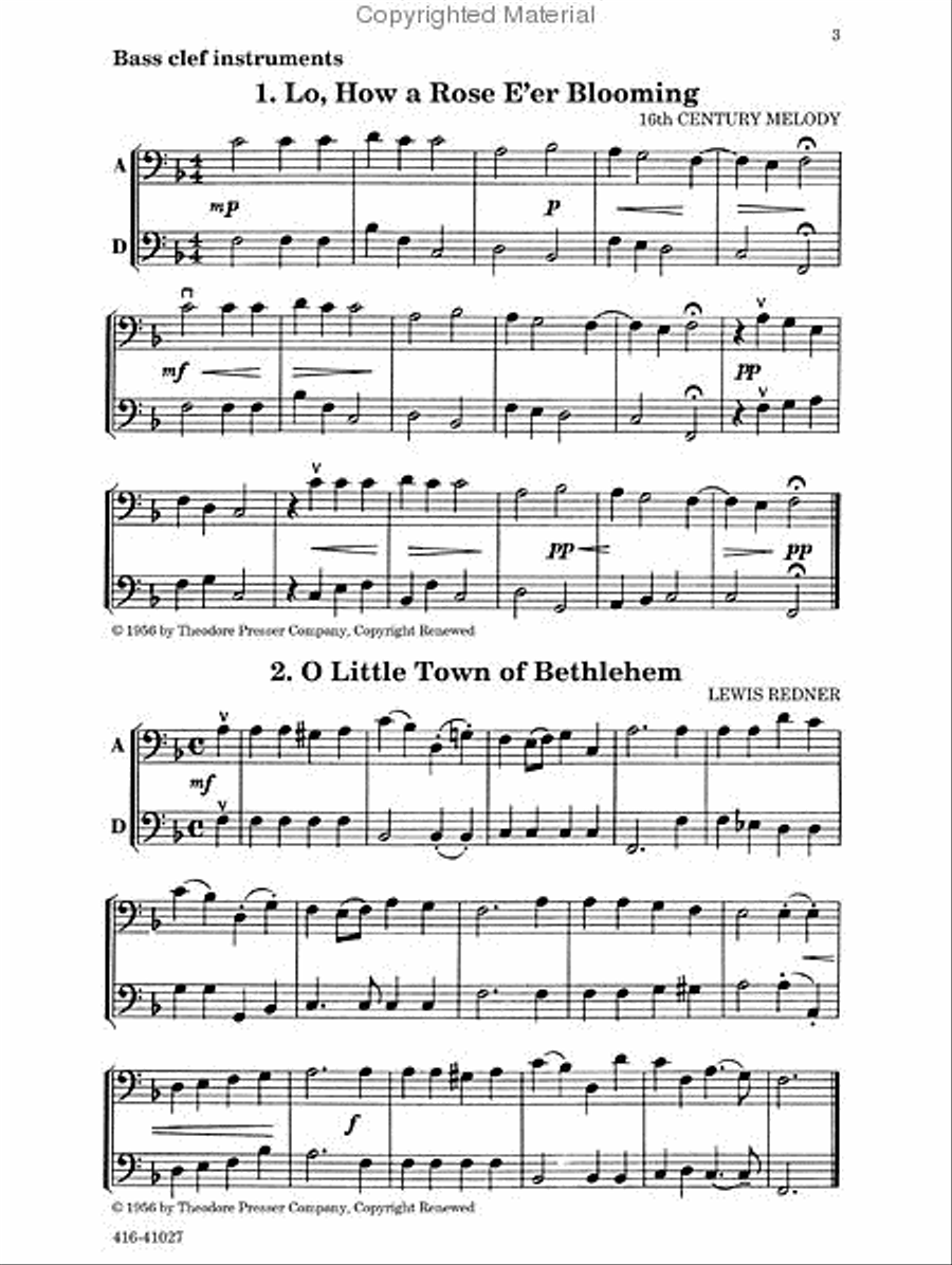 Play A Song Of Christmas, Bass Clef Instr. Chamber Music scores gallery preview page 2