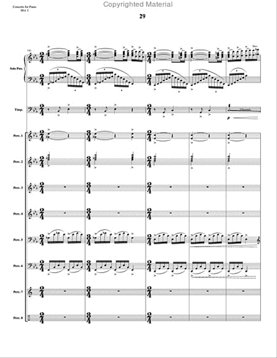 Concerto for Piano and Percussion Orchestra Percussion Ensemble scores gallery preview page 51