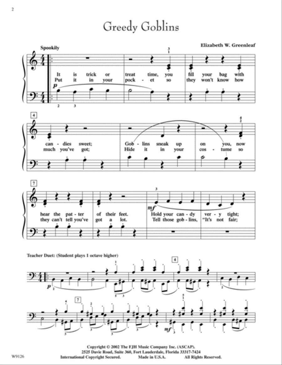 Greedy Goblins Easy Piano scores gallery preview page 2