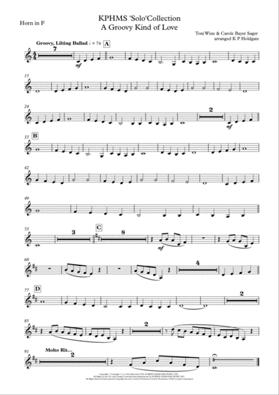 A Groovy Kind Of Love Horn scores gallery preview page 4