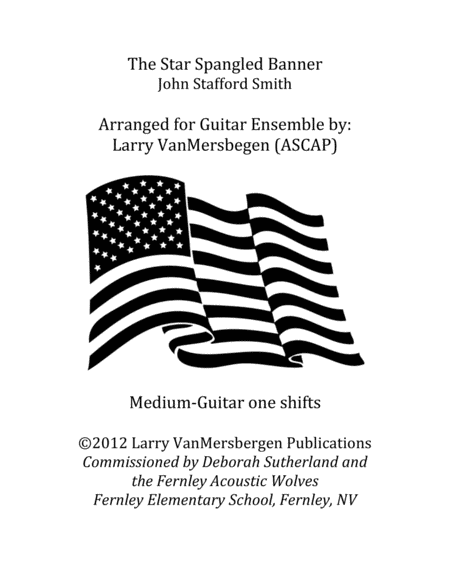 The Star Spangled Banner (National Anthem) for 4 guitars