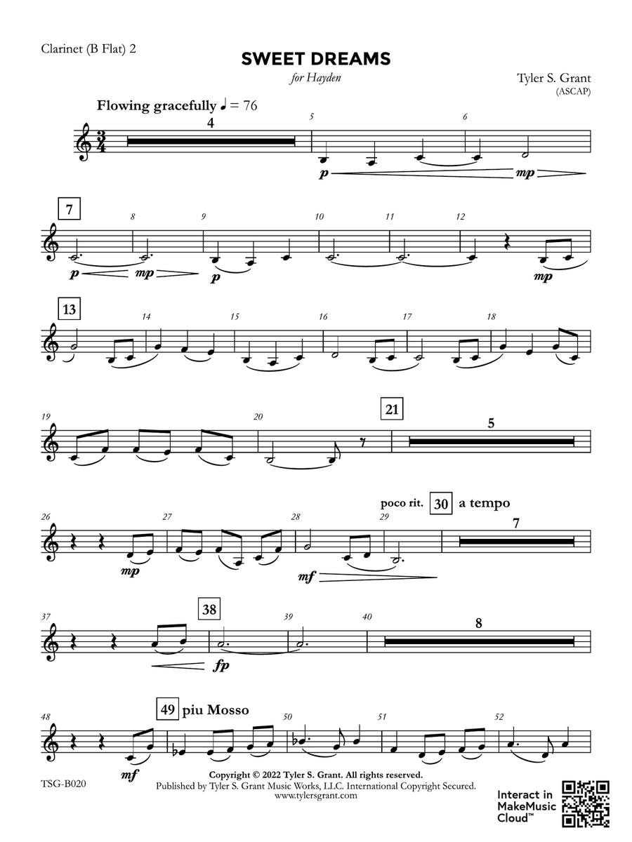 Sweet Dreams: 2nd B-flat Clarinet