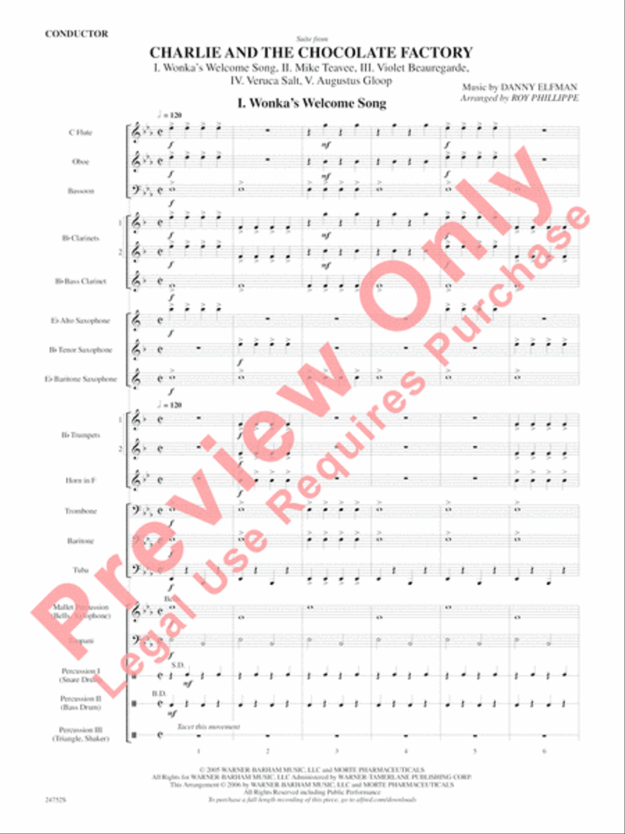 Charlie and the Chocolate Factory, Suite from Concert Band scores gallery preview page 4