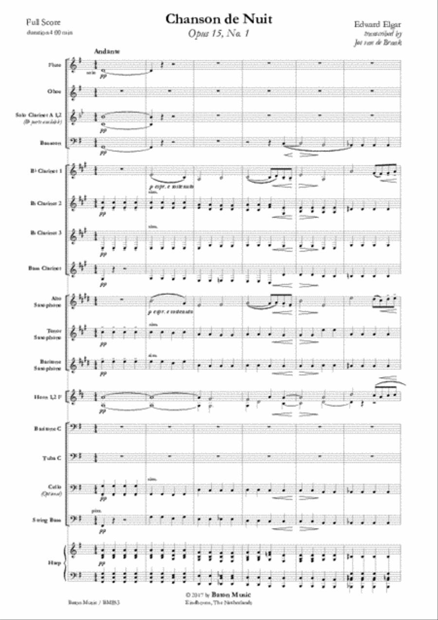 Chanson de Nuit Concert Band scores gallery preview page 2
