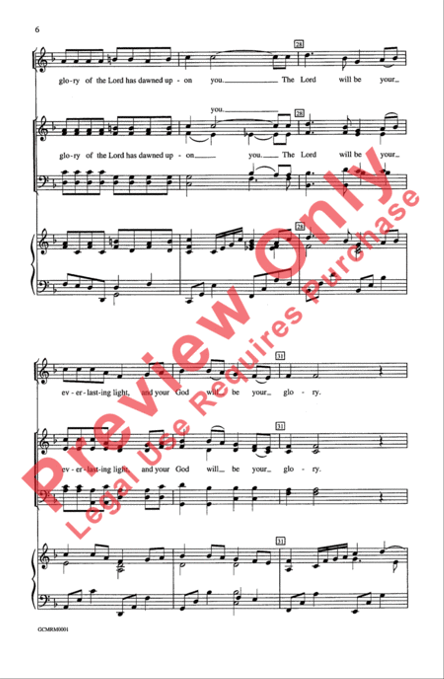The Third Song of Isaiah (Arise, Shine; for Your Light Has Come) 4-Part scores gallery preview page 6