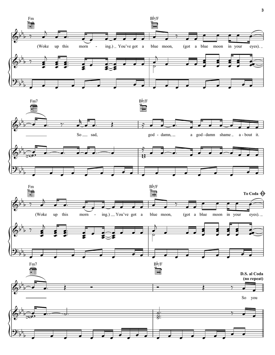 Woke Up This Morning (Theme from The Sopranos) Piano, Vocal, Guitar scores gallery preview page 3