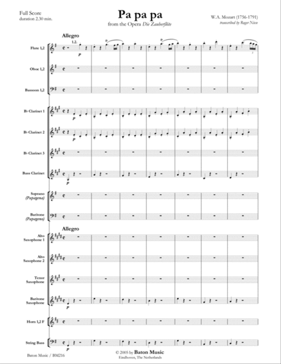 Pa pa pa Concert Band scores gallery preview page 2