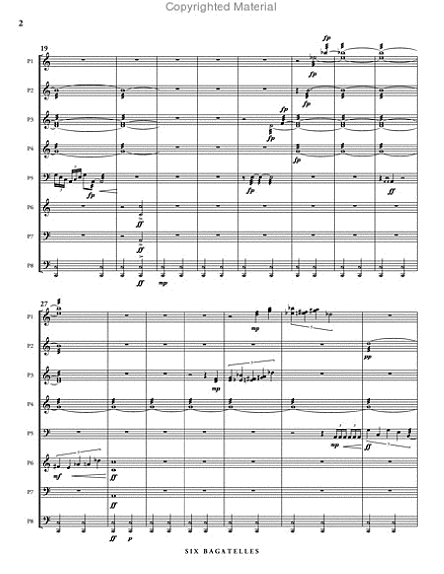 Six Bagatelles (score & parts) Percussion Ensemble scores gallery preview page 3