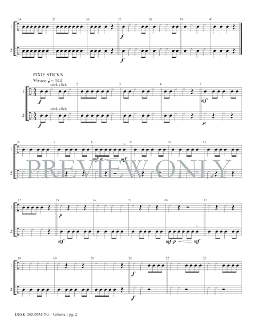 Desk Drumming, Volume 1 Percussion Ensemble scores gallery preview page 4