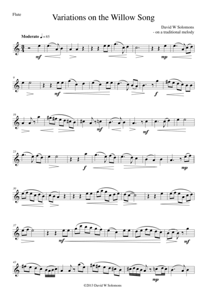 Variations on the Willow Song for flute and guitar image number null