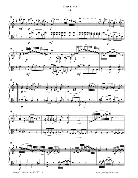 Mozart: Duet K.423 for Violin & Viola image number null