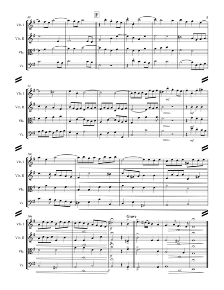 Handel - Overture - Sinfonia from Messiah (for String Quartet) String Quartet scores gallery preview page 6