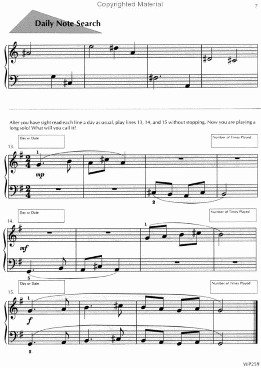 A Line a Day Sight Reading, Level 2