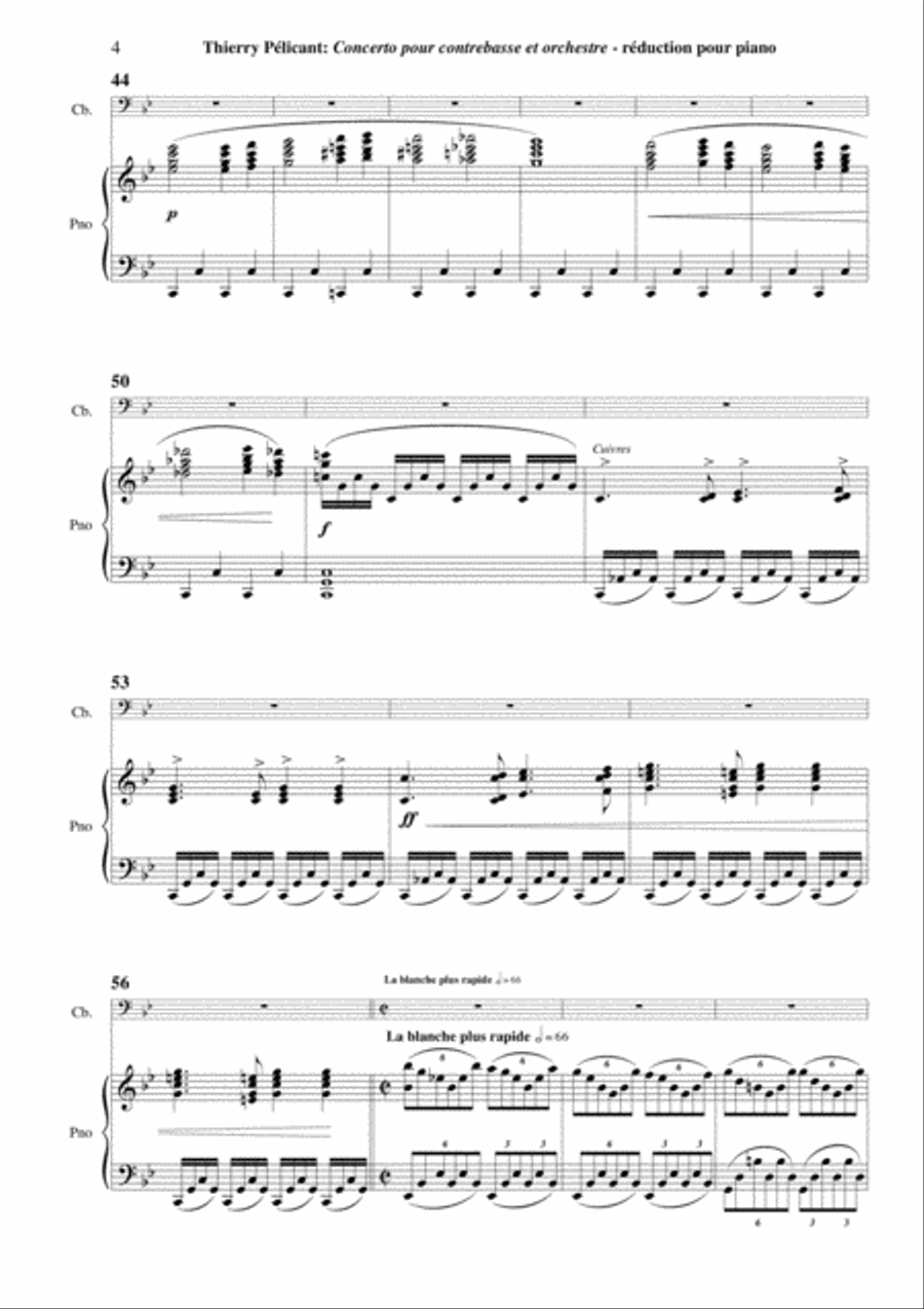 Thierry Pélicant: Concerto for contrabass and orchestra, piano reduction and solo part Full Orchestra scores gallery preview page 6