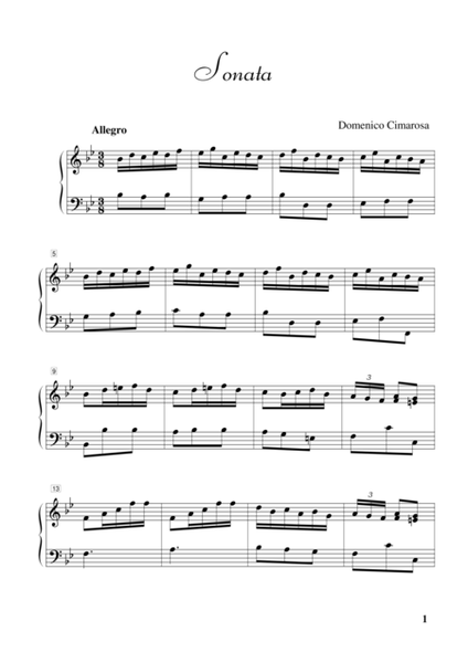 Domenico Cimarosa—Sonata in B flat major