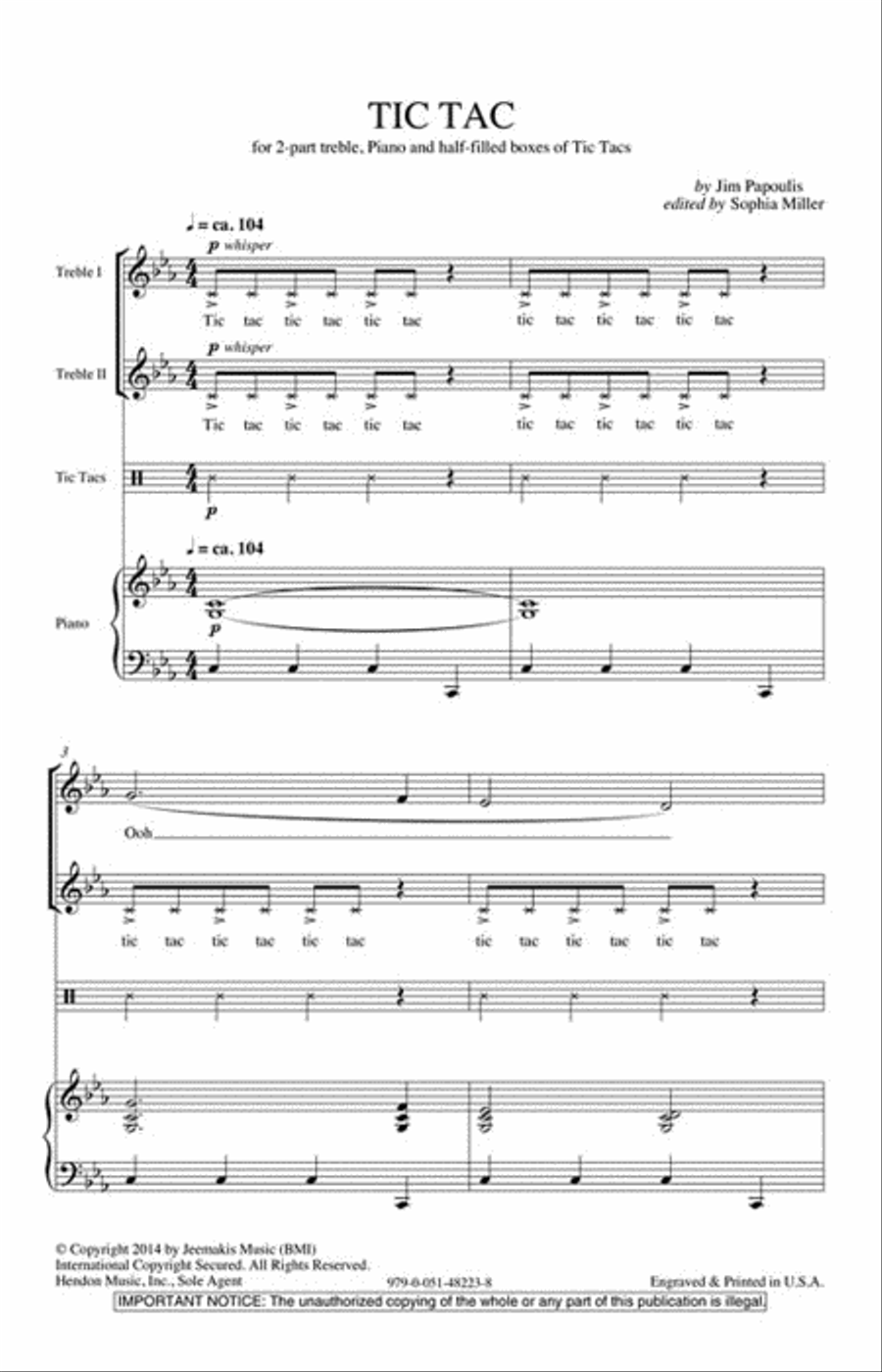 Tic Tac Unison Choir scores gallery preview page 2
