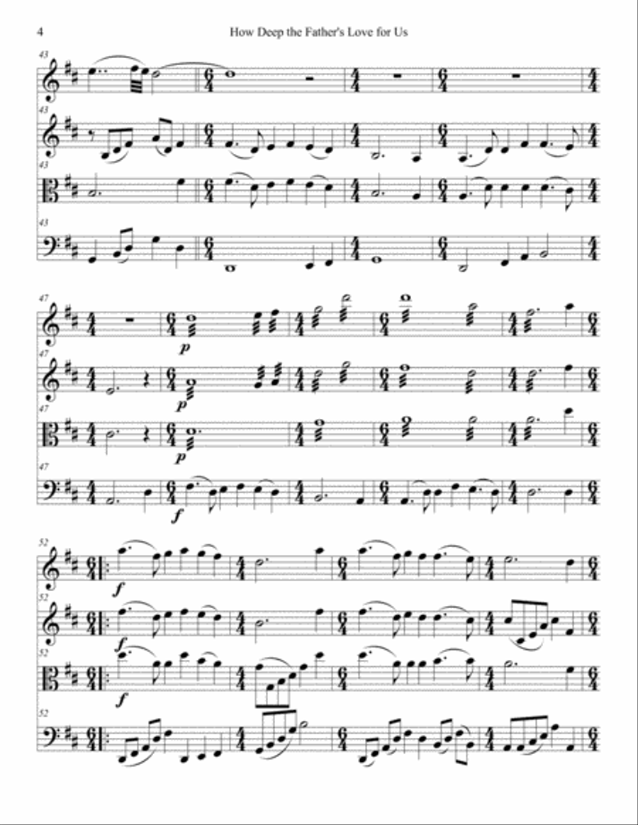 How Deep The Father's Love For Us Small Ensemble scores gallery preview page 5