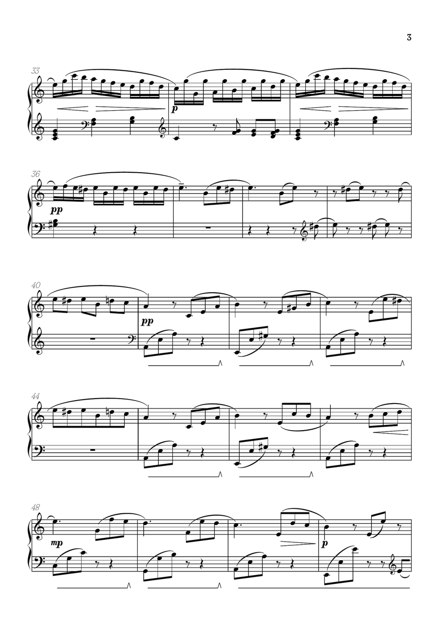 Beethoven • Für Elise / Pour Elise • piano sheet music Piano Method scores gallery preview page 3