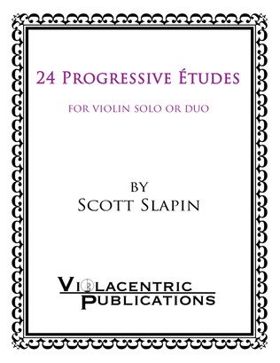 Book cover for 24 Progressive Etudes for violin solo (or duo)