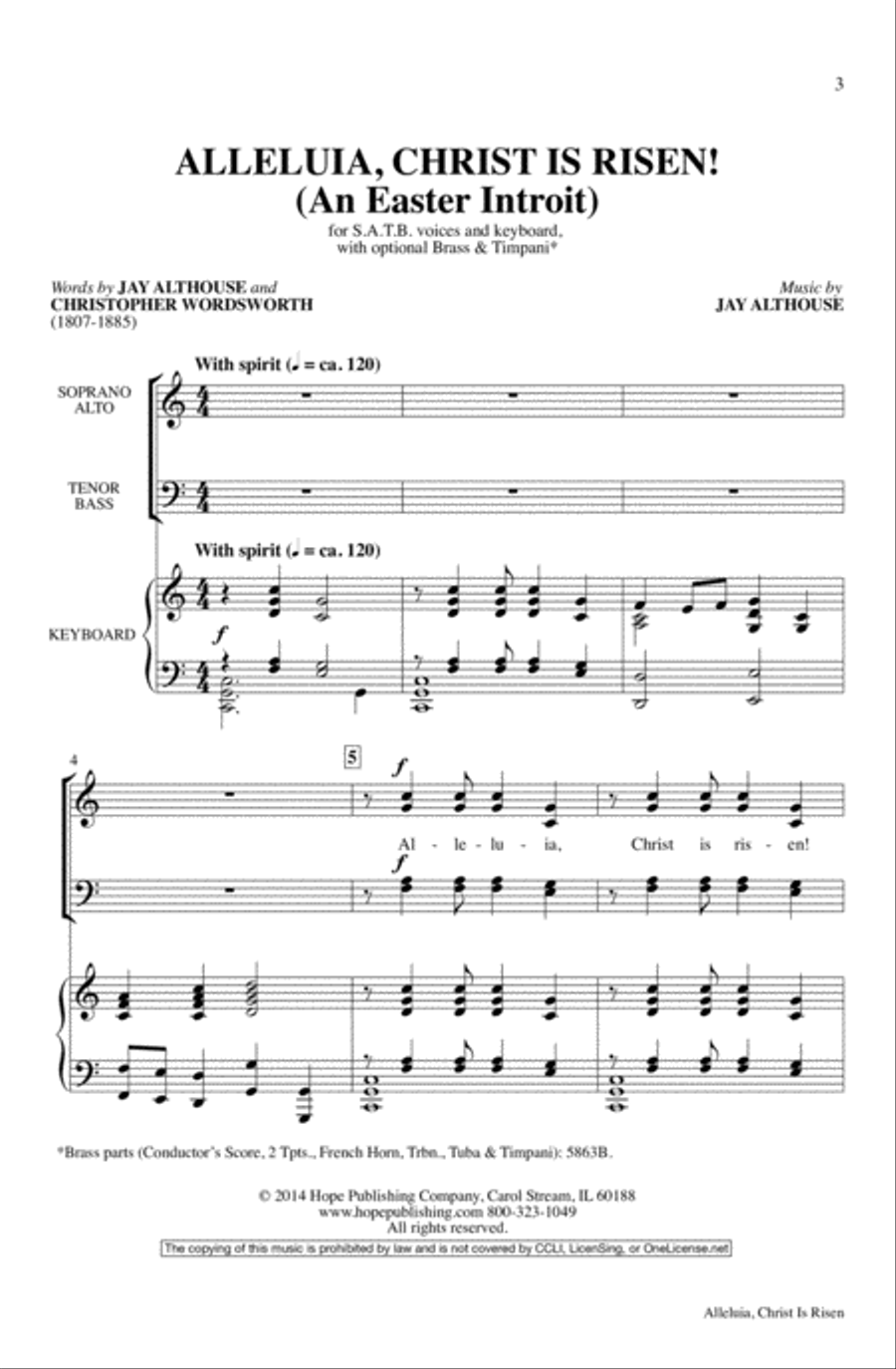Alleluia, Christ Is Risen (An Easter Introit) 4-Part scores gallery preview page 4