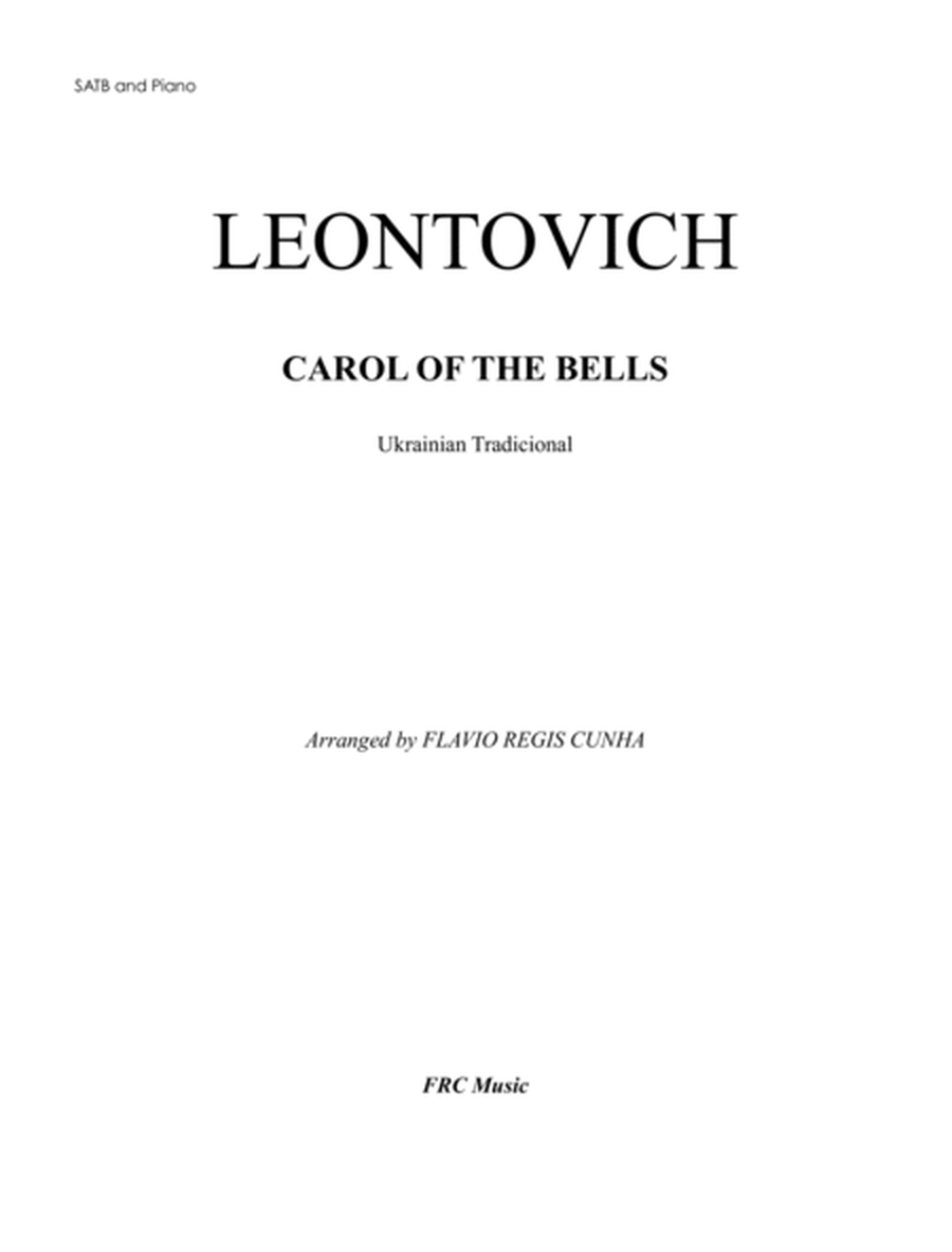 Carol of the Bells for SATB (a Cappella) with Piano for Rehearsal image number null