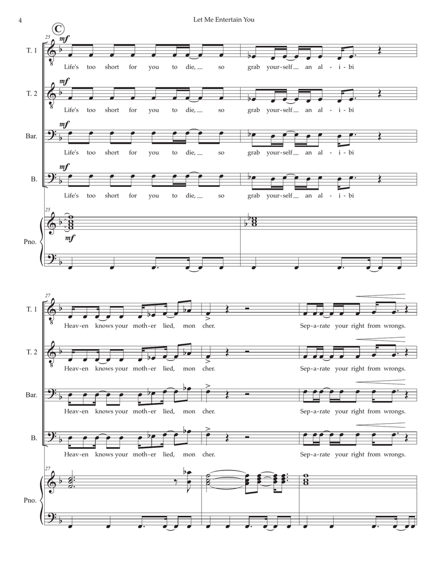 Let Me Entertain You Let Me Entertain You TTBB scores gallery preview page 4