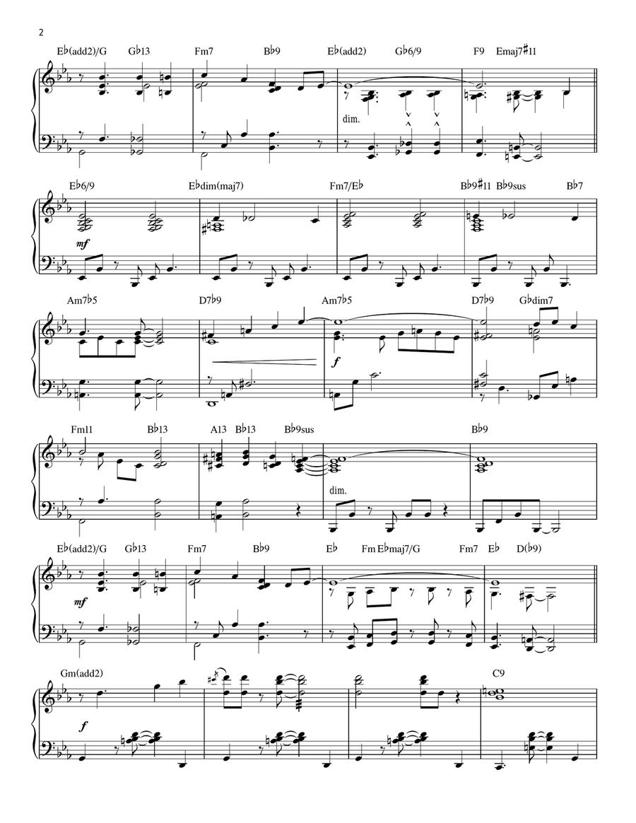 I've Got My Love To Keep Me Warm [Jazz version] Piano Solo scores gallery preview page 2