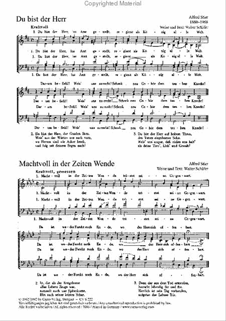 Du bist der Herr; Machtvoll in der Zeiten Wende; O Abgrund, Not; Werft fort den Stein Voice scores gallery preview page 2