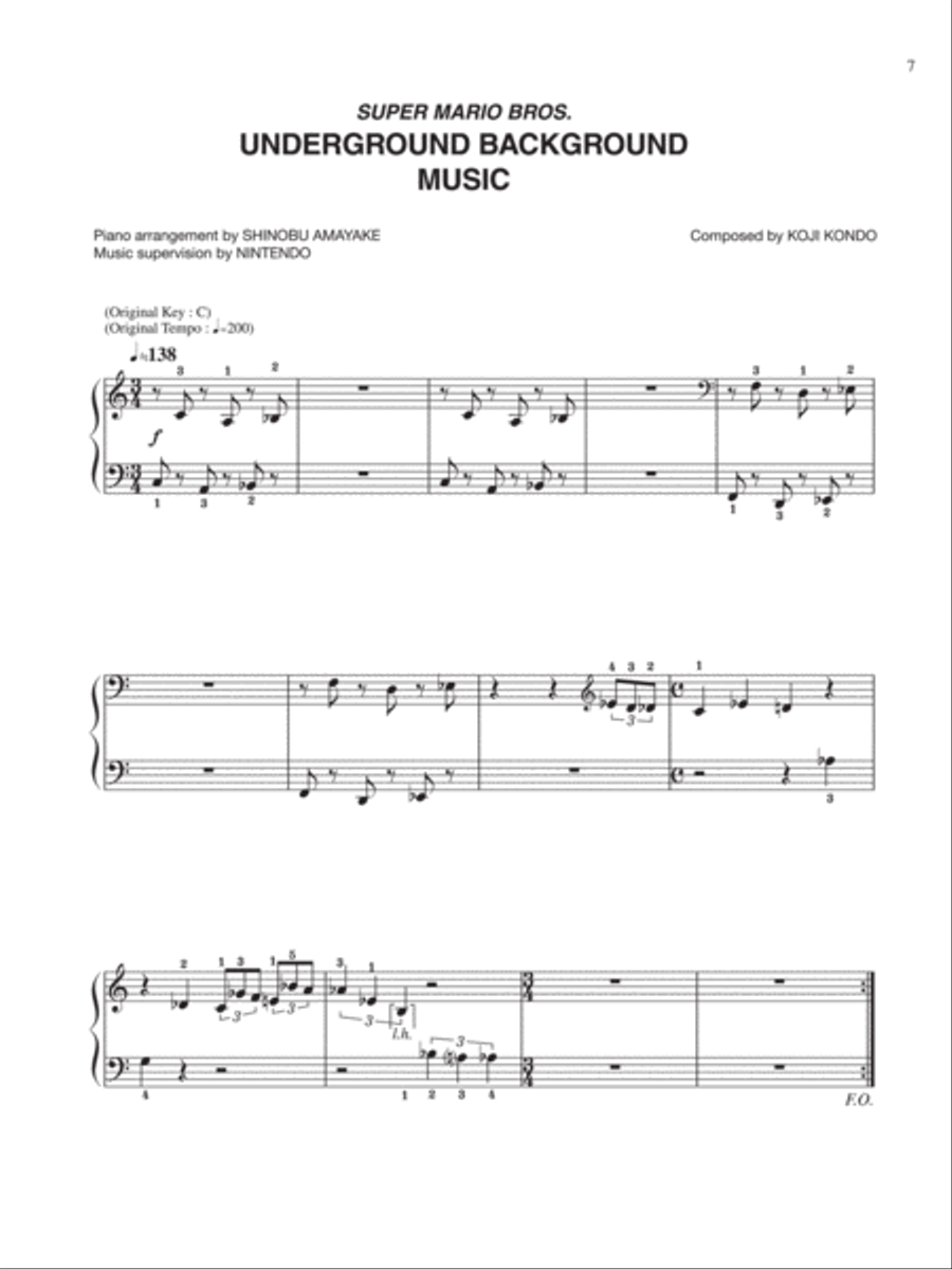 Super Mario Bros. Underground Background Music Easy Piano scores gallery preview page 1