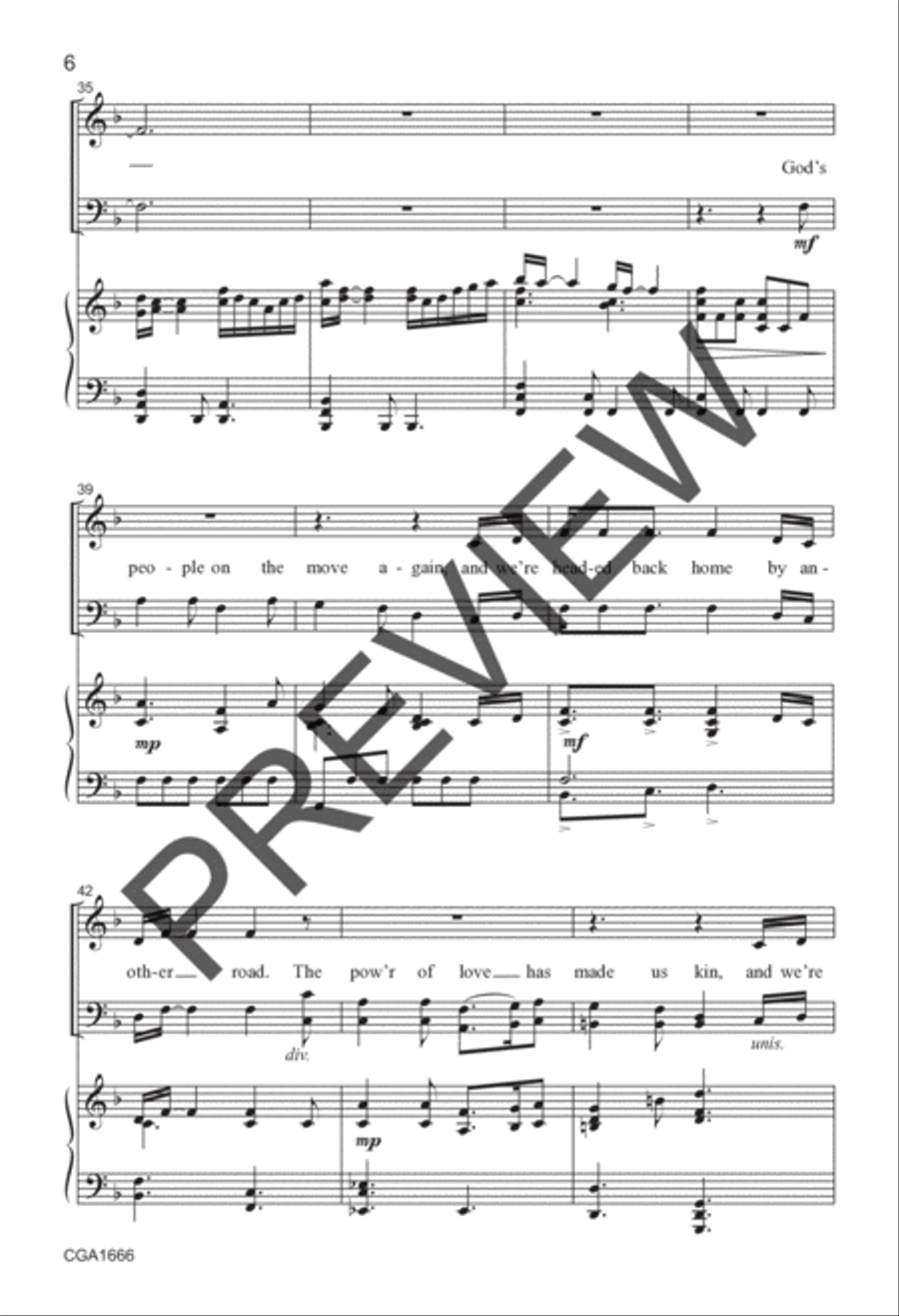 Home By Another Road (SATB) 4-Part scores gallery preview page 6