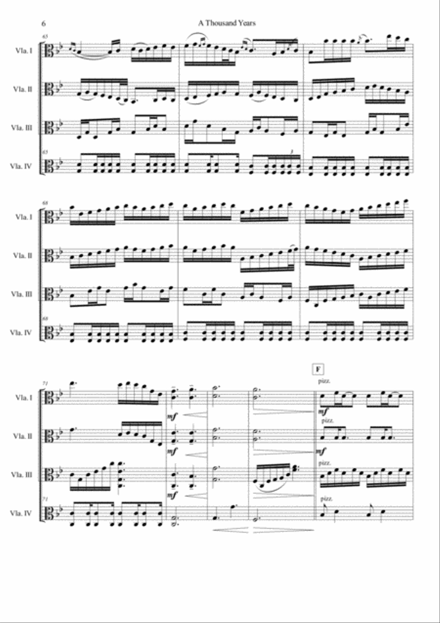 A Thousand Years A Thousand Years String Quartet scores gallery preview page 6